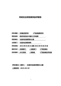 財政支出項目績效自評報告