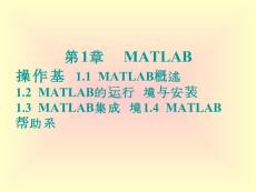 Matlab课件第1章  MATLAB操作基础