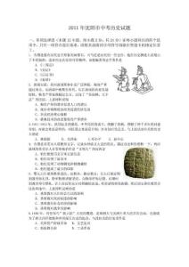 2011年沈阳市中考历史试题