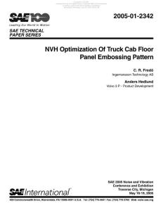 NVH Optimization Of Truck Cab Floor Panel Embossing Pattern 05-16-2005