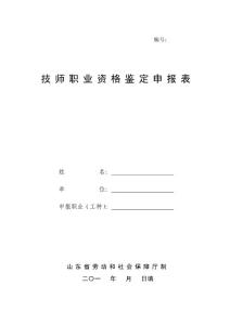 技師職業(yè)申報(bào)表