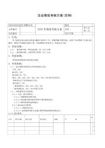 企业绩效考核方案(范例)