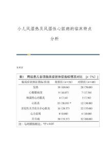 小儿风湿热及风湿性心脏病的临床特点分析