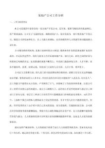 地產(chǎn)公司工作分析