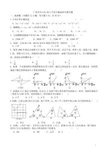 2011年中考数学试题合集(广东)