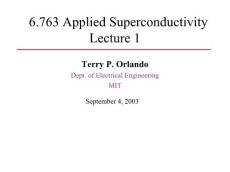 MIT SuperConductivity Lecture1