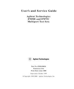 【安捷伦-网络分析仪】87050E and 87075C Multiport Test Sets User´s and Service Guide