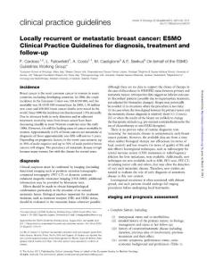ESMO临床诊疗指南：局部复发或转移性乳腺癌(2011,英文)