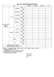 单位办公用房使用情况自查表