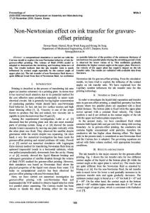 Non-Newtonian effect on ink transfer for gravureoffset printing