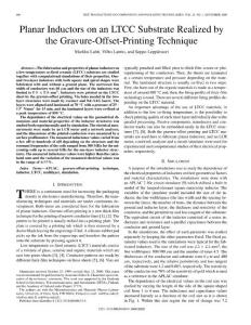 Planar inductors on an LTCC substrate realized by the gravure-offset-printing technique