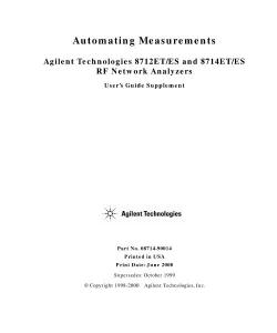 Automating Measurements User´s Guide Supplement