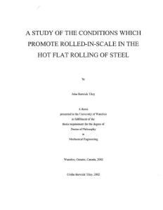 A study of the conditions which promote rolled-in-scale in the hot flat rolling of steel