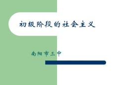 初级阶段的社会主义