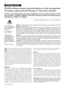 EULAR evidence-based recommendations on the management of systemic glucocorticoid therapy in rheumatic diseases