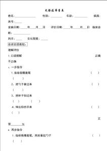 失语症筛查表