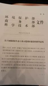 國家生態(tài)工業(yè)園指導意見文件