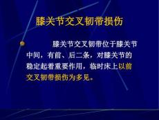 膝关节交叉韧带损伤