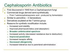 头孢菌素类抗生素（英文PPT）Cephalosporin Antibiotics