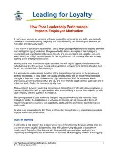 How Poor Leadership Impacts Employee Motivation - Print PDF