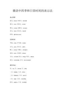 俄語日常時間的表示法