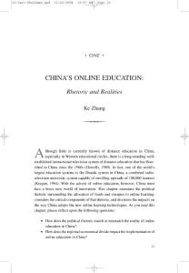 China´s Online Education: Rhetoric and Realities