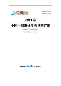 2011年中国内部审计实务指南汇编（201109版）