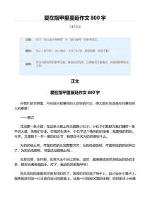 爱在指甲里蔓延作文800字（教学资料）