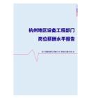 2022年杭州地區設備工程部門崗位薪酬水平報告