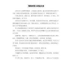領導對員工評語大全