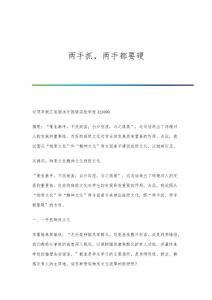 两手抓,两手都要硬