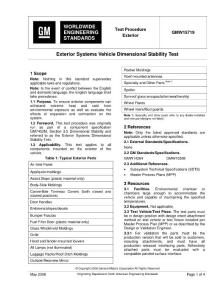 GMW 15719_2008 Exterior Systems Vehicle Dimensional Stability Test