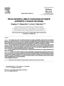 Seizure anticipation, states of consciousness and marginal predictability in temporal lobe epilepsy