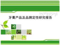 牙膏產(chǎn)品及品牌定性研究報(bào)告