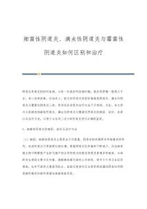 细菌性阴道炎、滴虫性阴道炎与霉菌性阴道炎如何区别和治疗