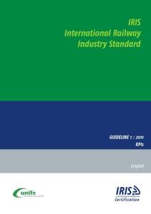 IRIS軌道交通認(rèn)證-最新KPI_guidelines