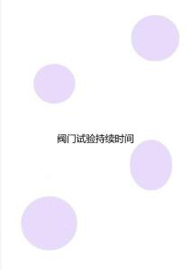 阀门试验持续时间