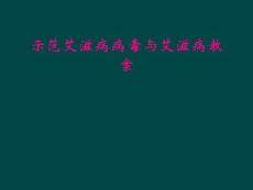 示范艾滋病病毒与艾滋病教案