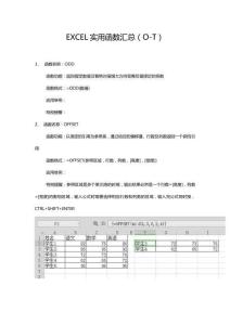 EXCEL實用函數(shù)匯總（O-Z）