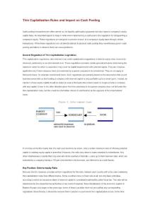 Thin Capitalization Rules and Impact on Cash Pooling