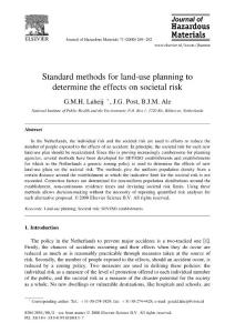 standard methods for landuse planning to determine the effects on social risk