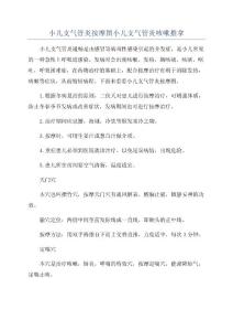小儿支气管炎按摩图小儿支气管炎咳嗽推拿