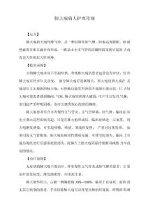 肺大疱病人护理常规
