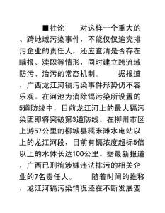 谁为龙江河镉污染事件负责