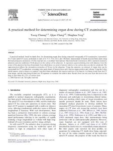 A practical method for determining organ dose during CT examination