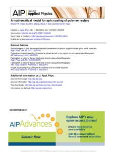 A mathematical model for spin coating polymer resists