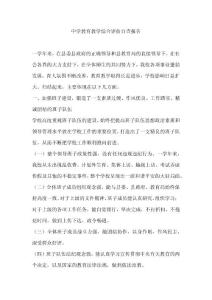 中學(xué)教育教學(xué)綜合評(píng)估自查報(bào)告