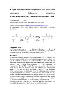 alpha halogenation of a ketone and subsequent haloketone amination