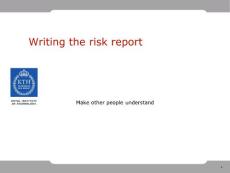 Writing the risk report