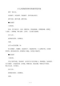 小儿风热感冒和风寒感冒的区别